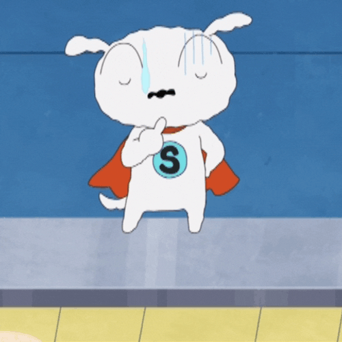 Cute Cartoon Super Shiro Thinking GIF