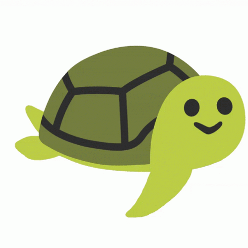 Cute Cartoon Turtle Swim GIF