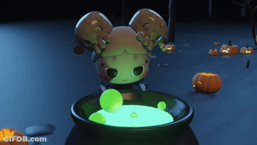 Cute Cartoon Witchcraft GIF