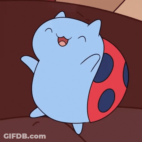 Cute Cat Bug Wearing Ladybug Shell GIF