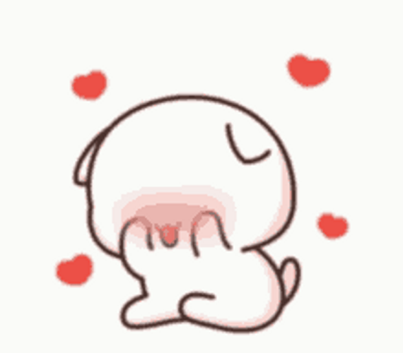 Cute Cat Cartoon Blushing Shy GIF