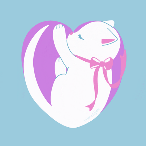 Cute Cat Hugging Heart GIF
