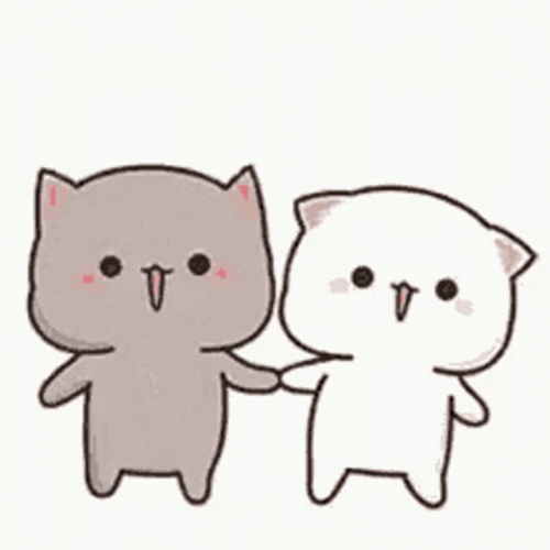 Cute Cat Kiss Animated Hug GIF