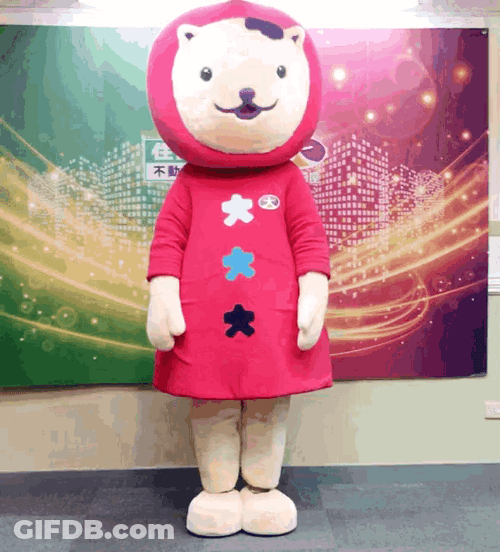 Cute Cat Mascot Dance GIF