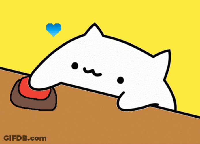 Cute Cat Pressing Easy Button GIF
