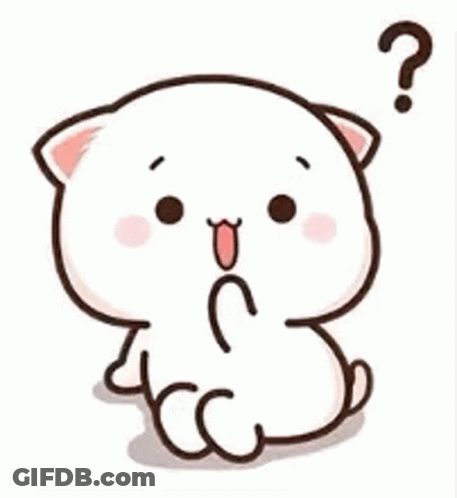 Cute Cat Sitting With Question Mark GIF