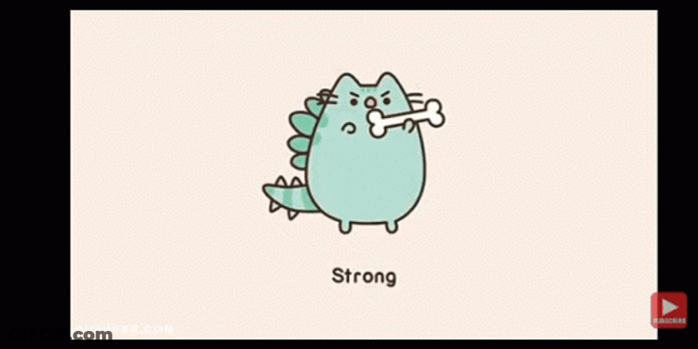 Cute Cat Strong Animation GIF