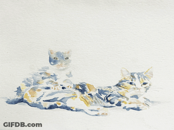 Cute Cats Painting GIF
