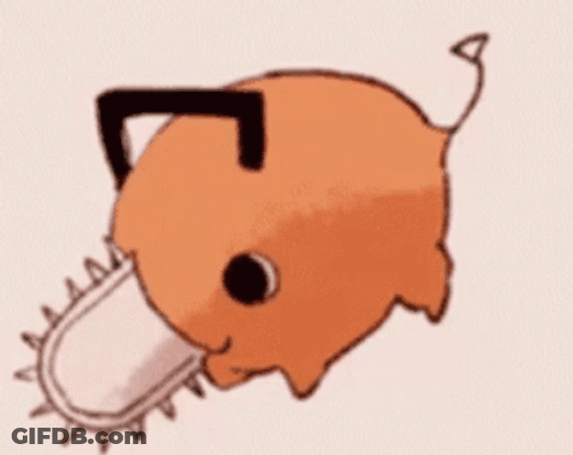 Cute Chainsaw Man Pochita Spinning GIF