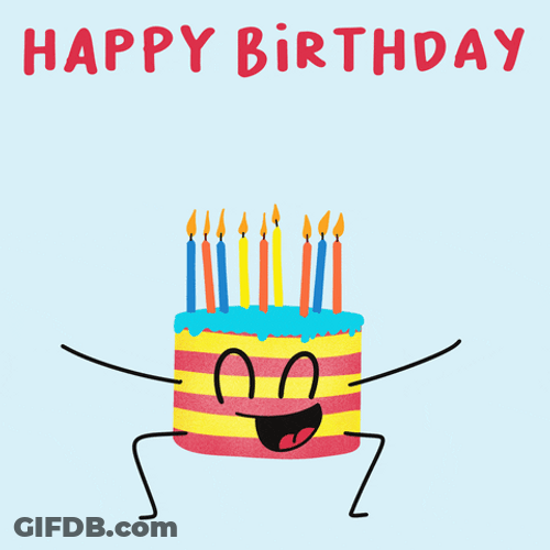 Cute Cheerful Birthday Cake GIF