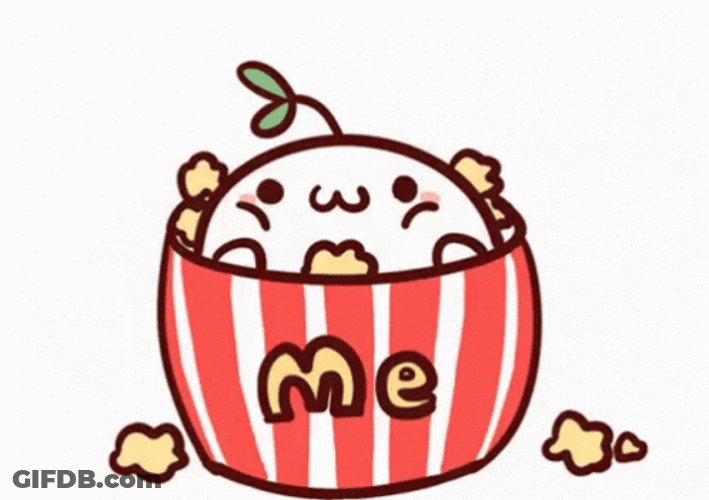 Cute Chibi Animal On Popcorn Me GIF