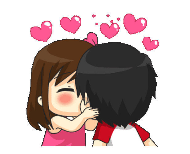 Cute Chibi Anime Kisses GIF