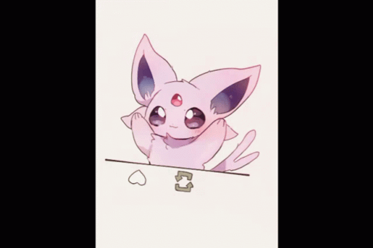 Cute Chibi Espeon Smashing Table GIF