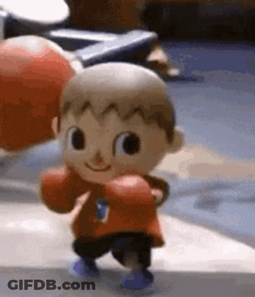 Cute Chibi Toy Punching GIF