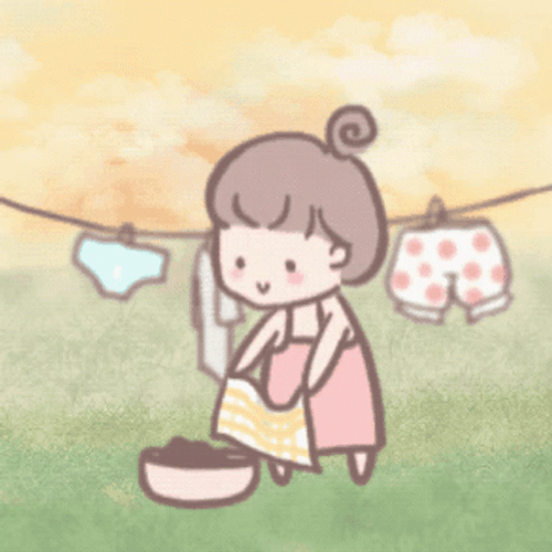 Cute Chibi Washing Dress GIF