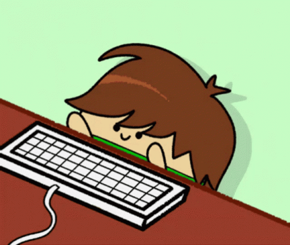 Cute Chico Typing PC Keyboard GIF