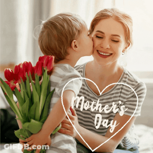 Cute Child Giving Flowers GIF