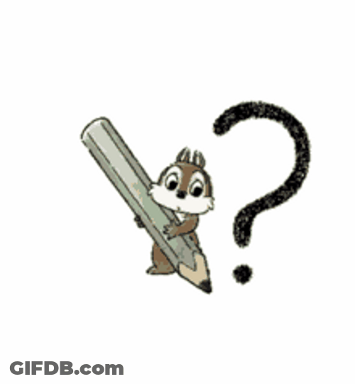 Cute Chipmunk Use Big Pencil Writing Question Mark GIF