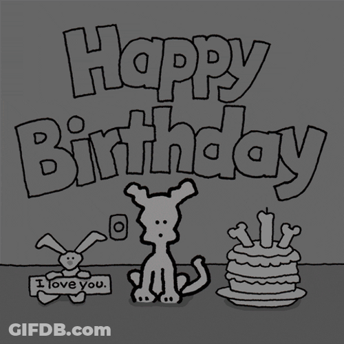 Cute Chippy The Dog Birthday Lights On GIF