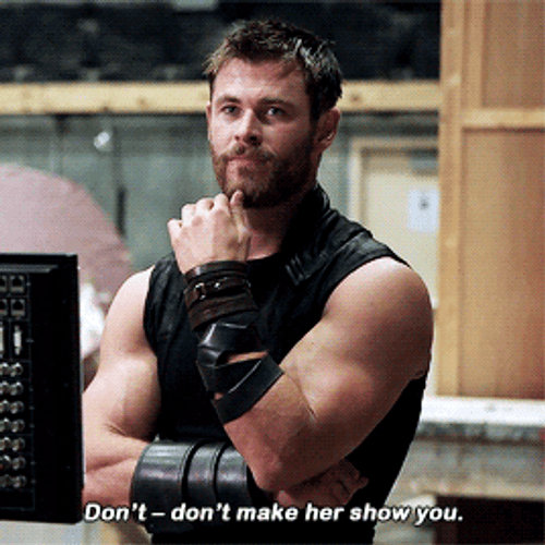 Cute Chris Hemsworth Toching Beard GIF