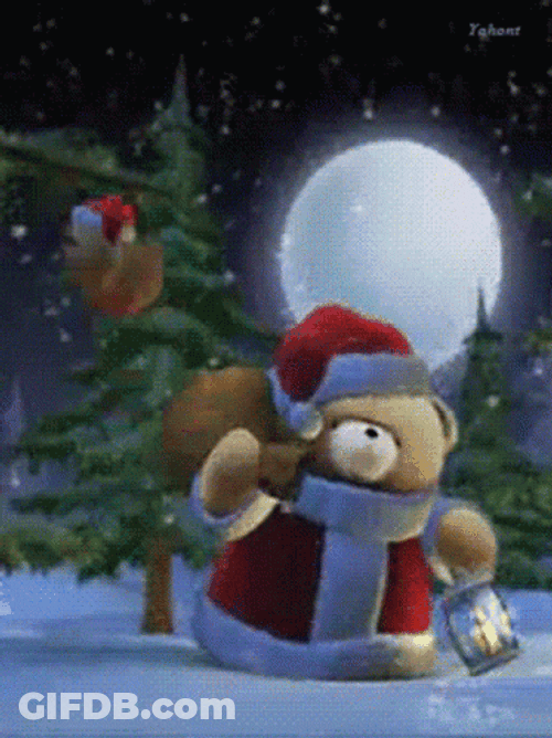 Cute Christmas Bear Santa GIF