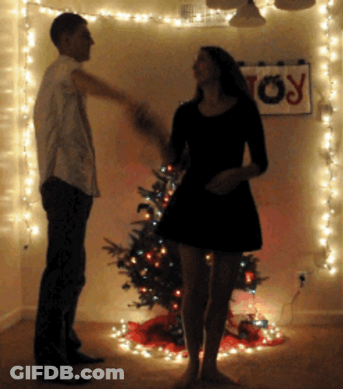 Cute Christmas Couple Dancing GIF