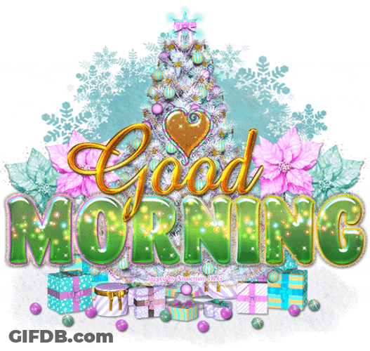 Cute Christmas Good Morning With Gifts GIF