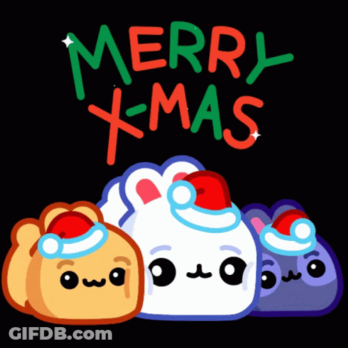 Cute Christmas Num Noms Greetings GIF