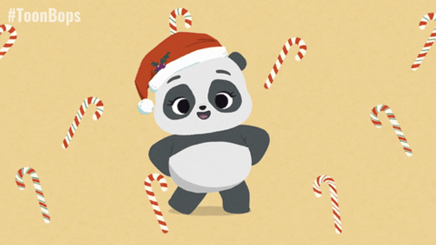 Cute Christmas Panda Bops Dancing GIF