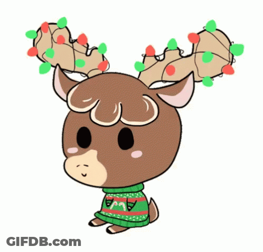 Cute Christmas Reindeer With Christmas Lights GIF