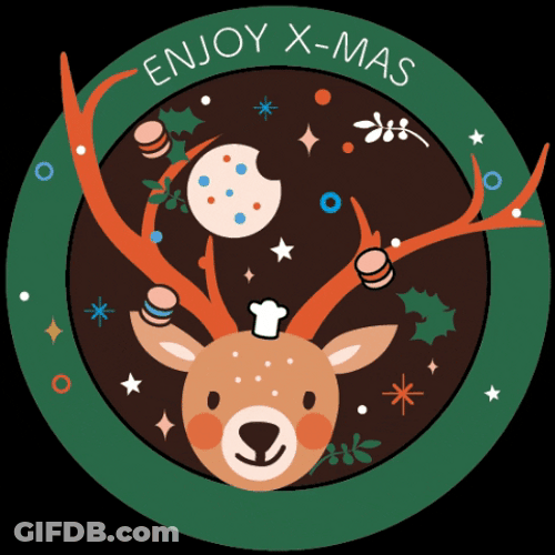Cute Christmas Starbucks Deer Greetings GIF