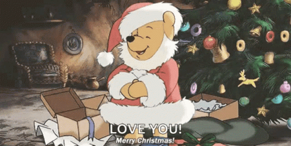 Cute Christmas Winnie The Pooh GIF