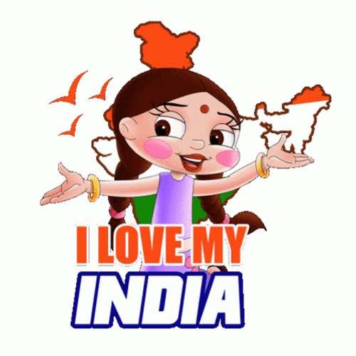 Cute Chutki I Love My India GIF