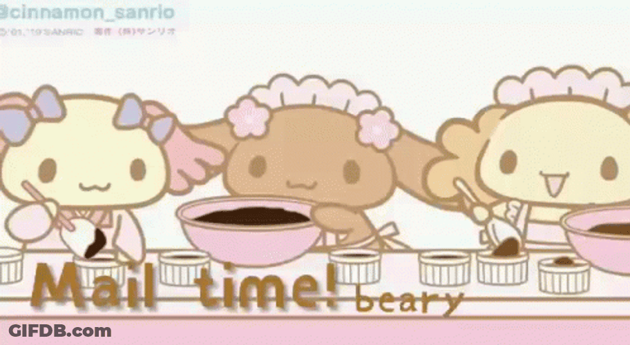 Cute Cinnamoroll And Friends Mail Time GIF