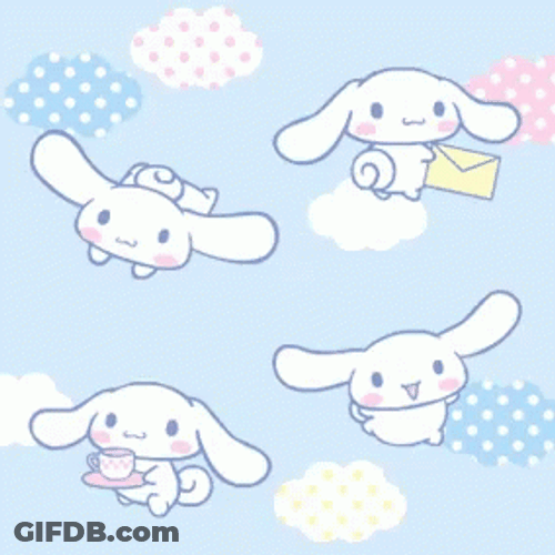 Cute Cinnamoroll Flapping Ears Sticker Design GIF