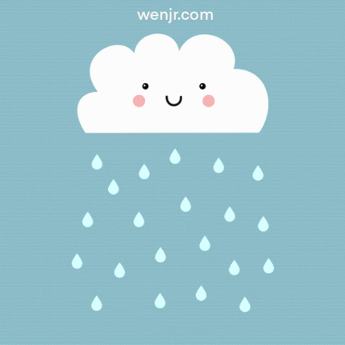 Cute Cloud Blue Rain GIF