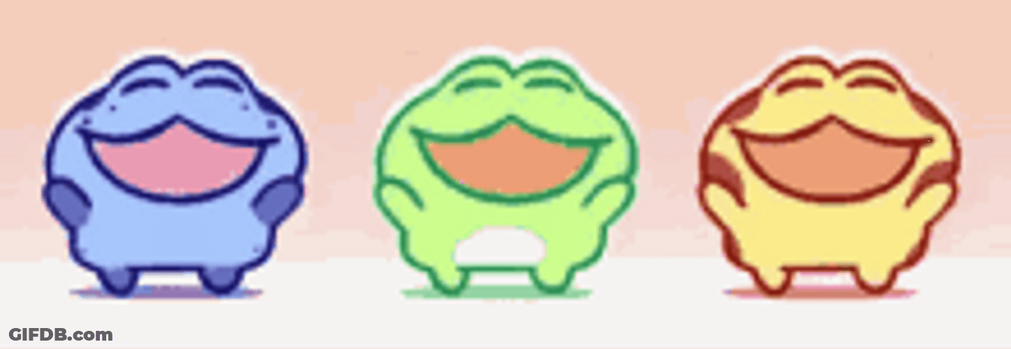 Cute Colorful Dancing Frogs Singing Choir GIF