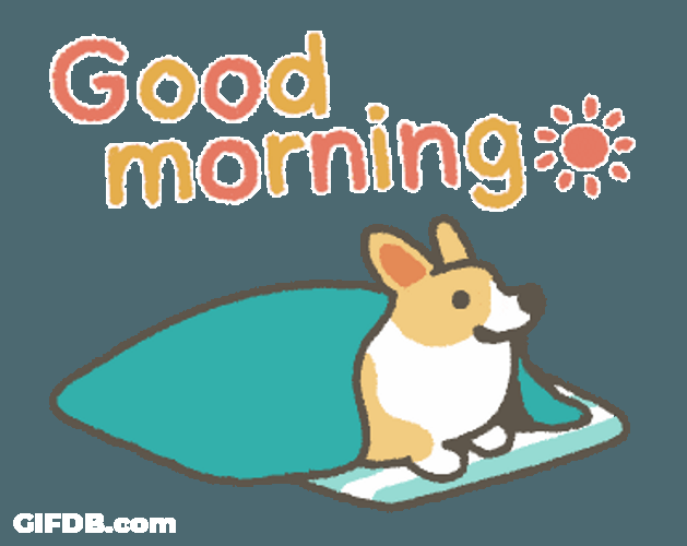 Cute Corgi Greeting Good Morning GIF
