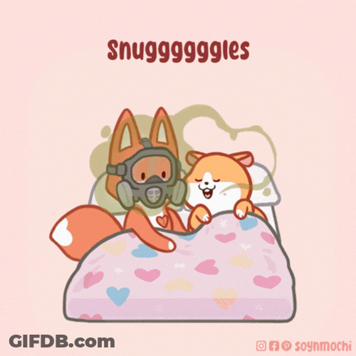 Cute Couple Fox Snuggles GIF