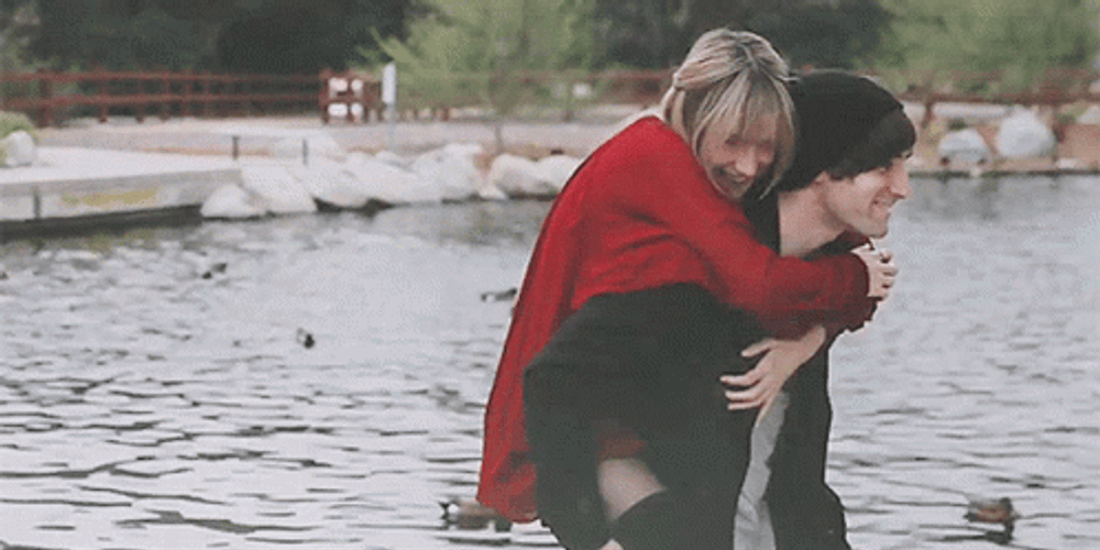 Cute Couple Goals Back Hug Carry GIF
