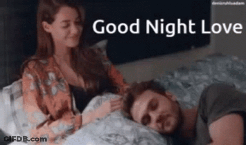 Cute Couple Head Pat Good Night Love GIF