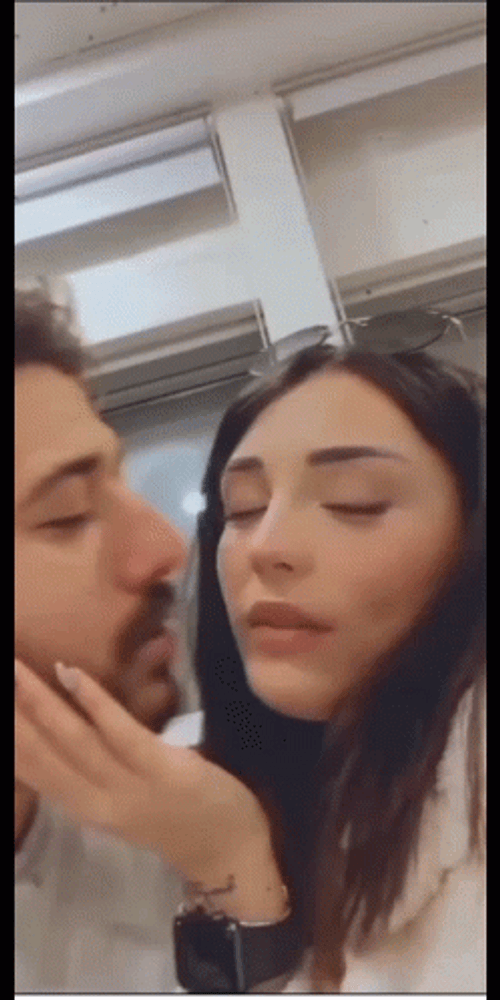 Cute Couple Selfie Kissing GIF