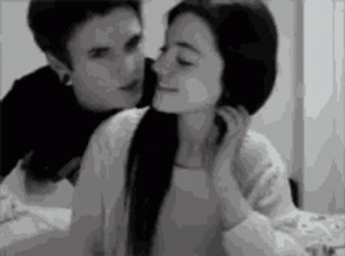 Cute Couples Boy Kissing Cheek GIF