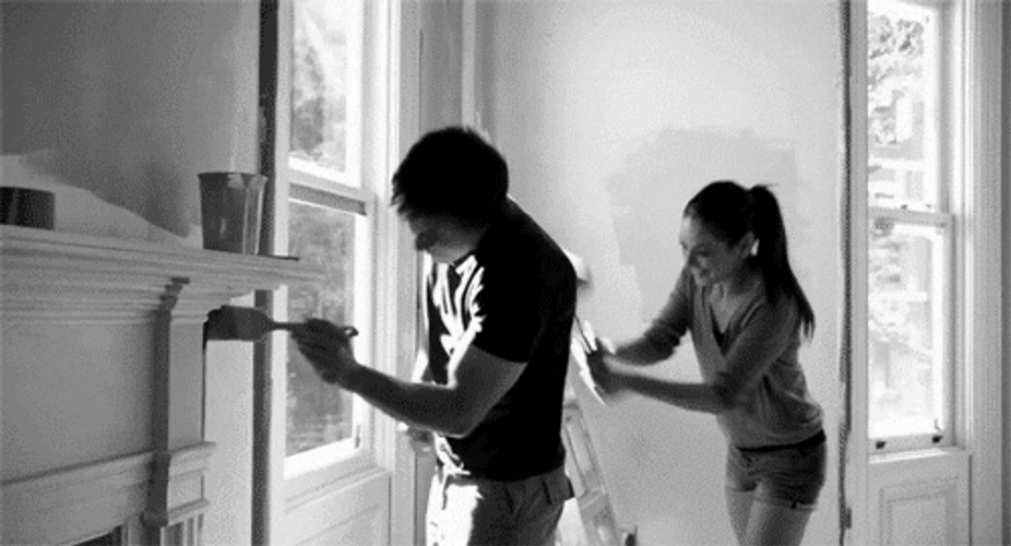 Cute Couples Painting GIF