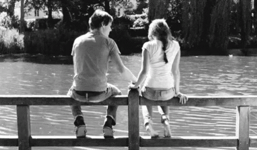 Cute Couples Sitting GIF