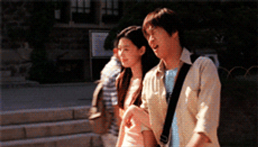 Cute Couples Swapping Shoes GIF