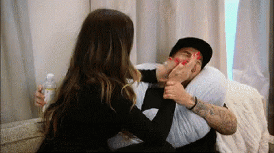 Cute Couples Tapping Cheek GIF