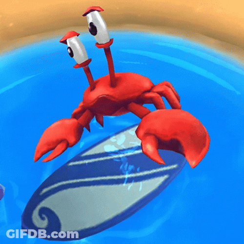 Cute Crab Animation Skipping GIF