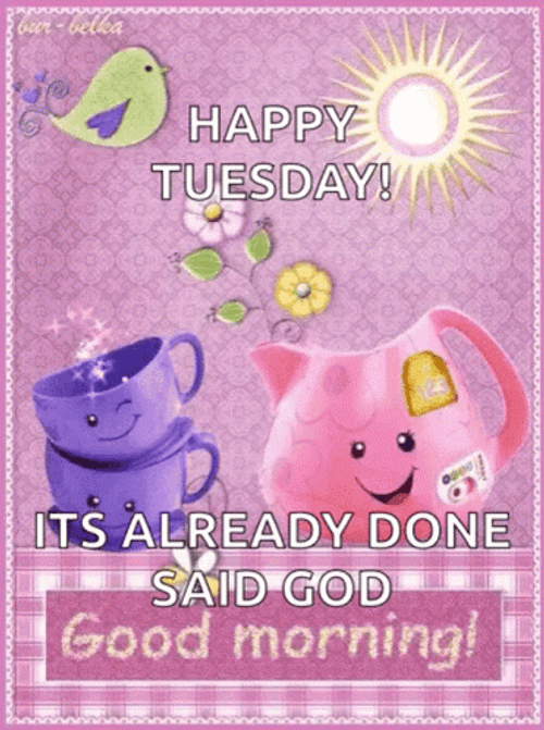 Cute Cup Wink Good Tuesday Morning GIF