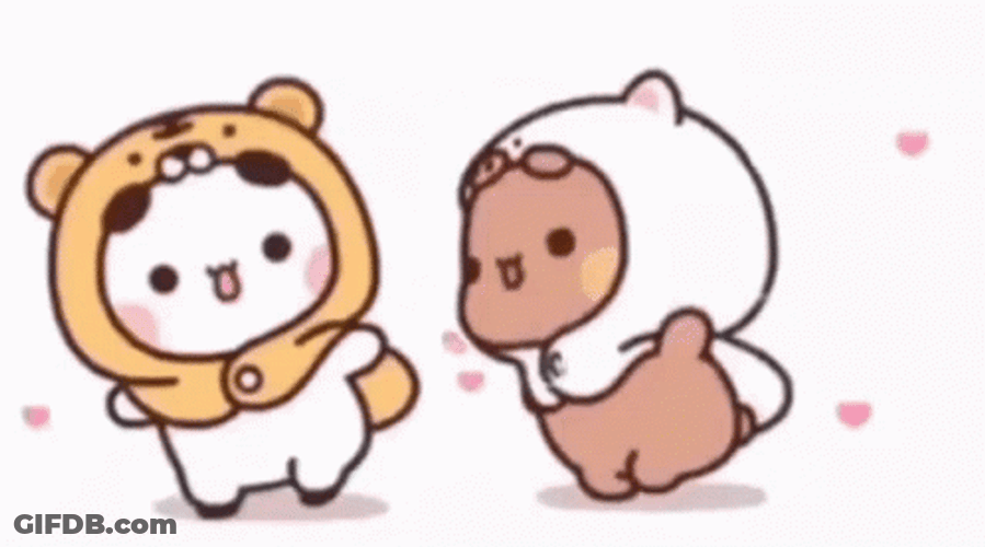 Cute Dancing Bubu And Dudu Twirl GIF